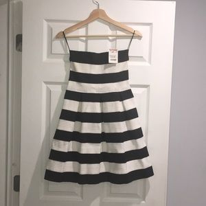Black&white striped elastic dress, Small